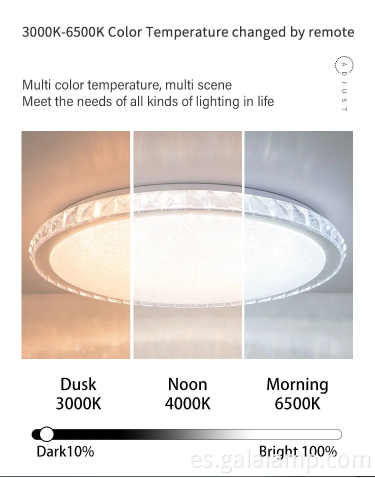 Moderno inteligente, redondo LED, estilo cristalino, luz de techo ultra delgado
